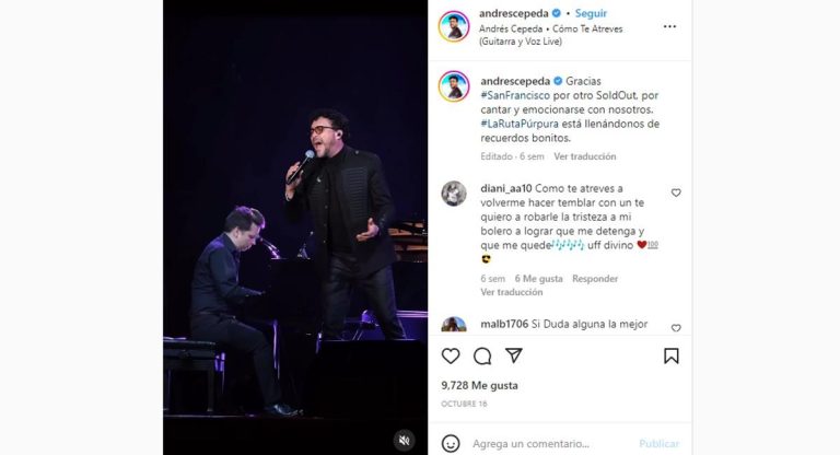 Colombia Capital 41 cuanto cobra actualmente andres cepeda por un concierto